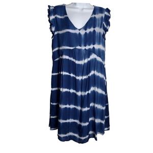 ePretty Chicago Blue and White Tie-Dye Dress